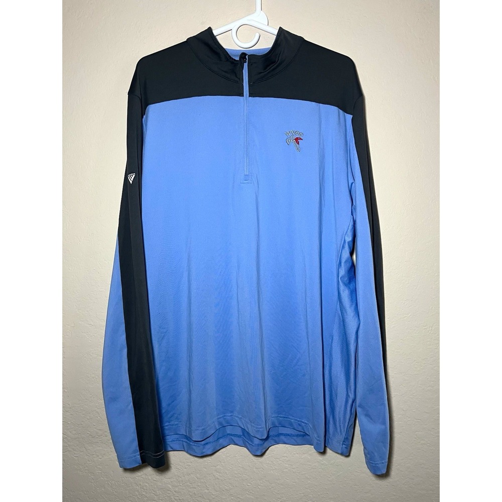 Levelwear Men's XL Blue/Black Colorblock 1/4 Zip Mock Neck Golf Pullover